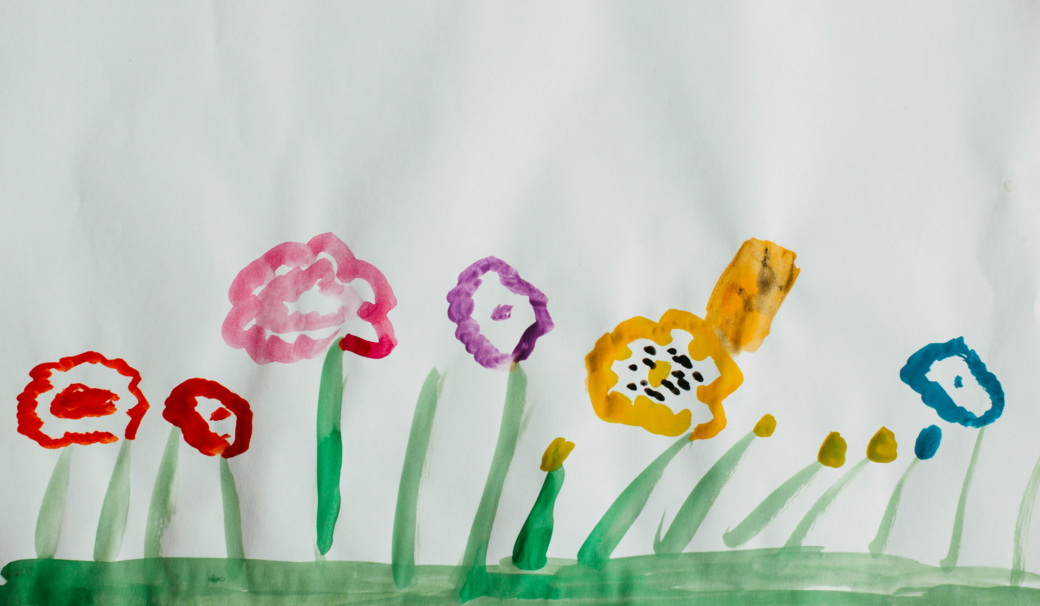 flowers drawing done by a child