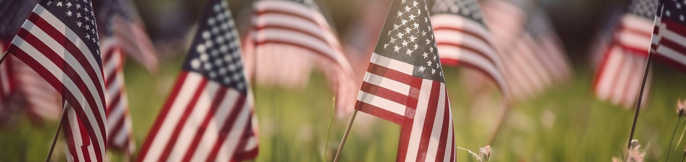 American flags - Memorial Day May 26