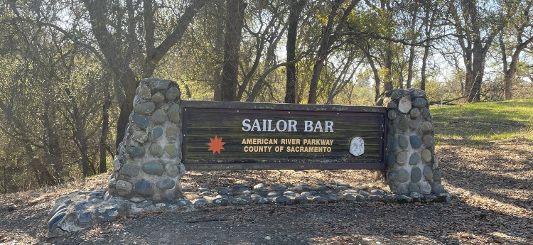 Entrance sign to American River Parkway Sailor Bar